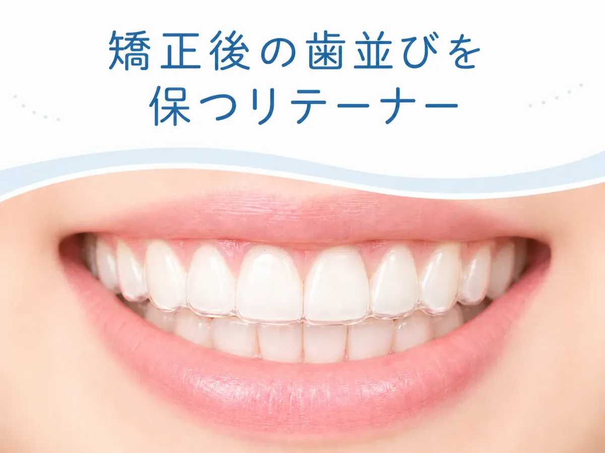 矯正後の歯並びを保つリテーナーのイメージ